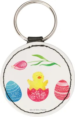 Produktbild von Mr. & Mrs. Panda Schlüsselanhänger Küken Schlüpfen - Weiß - Geschenk, Ostergrüße, Frohe Ostern, Taschenanhänger, Freude, Osternest, kleiner, anhänger für schlüssel, Ei