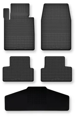 Productafbeelding van Rubberen automatten + tunnelmat voor Mini Cooper F55 vanaf 2014 – 5-delig, zwart, op maat – Wielganizator Semi-Universal