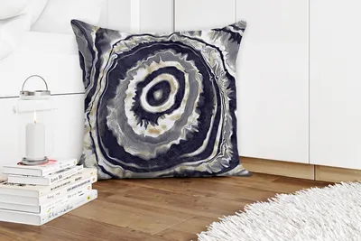 Produktbild von MuchoWow® Zierkissen Sofakissen Wohnzimmer Dekokissen 60x60 cm Achat - Gold - Geodestin - Marmor - Sitzfläche - Foto Polster
