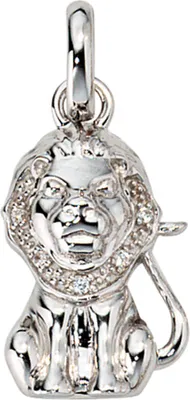 Produktbild von Sternzeichen Löwe Anhänger mit Zirkonia 925 Silber rhodiniert Silberanhänger