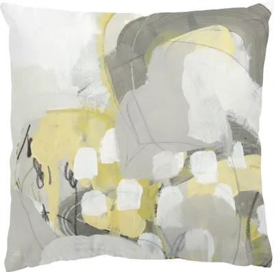 Produktbild von Dekokissen originell drinnen / Indoor Zierkissen Canvas waschbar Design beige Abstrakt Sofakissen ohne Füllung