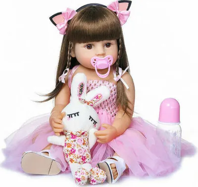 Produktbild von 55cm Lebensecht reborn Baby Puppe Weich Silikon-Vinyl Mädchen Spielpuppe Doll