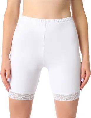Image de Leggings courts pour femme Bellivalini en Coton avec dentelle BLV50-225 (blanc, XS)