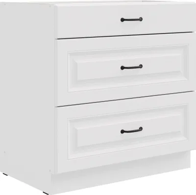 Produktbild von Küchen Unterschrank 80 cm Stilo Weiß Vollauszug Soft-Close Küche Küchenzeile