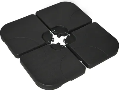 Produktbild von Outsunny Schirmgewicht 4er-Set, Ampelschirmständer mit 60 Liter Wasser/ 78 kg Sand befüllbar, Marktschirmständer, Schirmständer für Ampelschirm, Schwarz