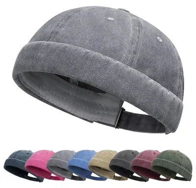 Immagine prodotto di Cappello da marinaio da uomo, modello "Docker-Cap", colore grigio, taglia 56-60 cm, in cotone