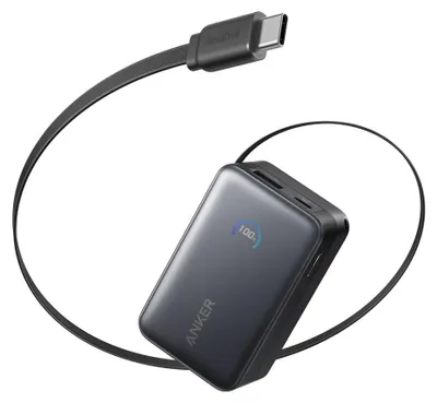 Image de Batterie externe Anker Innovations Nano Power Bank 10K, 45W, avec câble USB-C rétractable intégré (A1638H11)