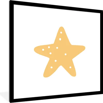 Produktbild von MuchoWow® Gerahmtes Poster Stern - Mädchen - Jungen - Punkte - Kinder 40x40 cm - Poster mit Schwarzem Bilderrahmen Wandposter Rahmen Foto Bilder - Mit Rahmen - Wanddekoration Schlafzimmer