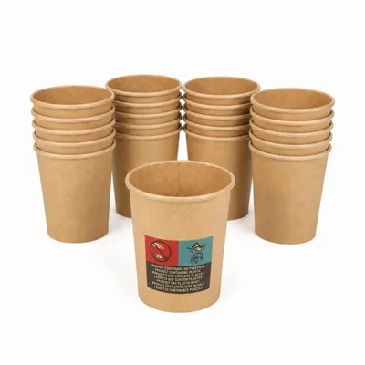 Produktbild von Pappbecher 120 ml – 24 Stück – Kleine Kaffeebecher für Espresso, Verkostungen, Feiern und Veranstaltungen – Braun