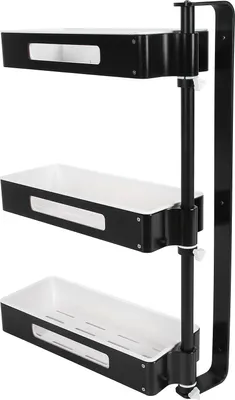 Imagen del producto de Estante de cocina de 3 niveles, giratorio, para especias, sin necesidad de taladro, ideal para el baño