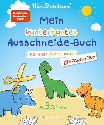 Produktbild von Mein kunterbuntes Ausschneidebuch - Dinosaurier. Schneiden, kleben, malen für Kinder ab 3 Jahren. Mit Scherenführerschein