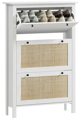 Image de Armoire à chaussures - Rangement à chaussures - Étagère à chaussures - Petite armoire à chaussures - Meuble à chaussures - Design compact