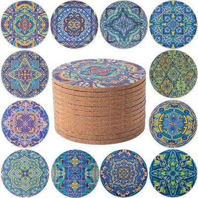 Produktbild von Kerzenhalter 12er Set, kerzenhalter für Getränke, Salontischkerzenhalter, kerzenhalter für Küchen- und Esszimmerdekoration, 10 cm Durchmesser, hellblau