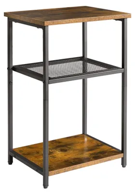 Beistelltisch mit 3 Ablagen, braun, 39x29x59 cm
