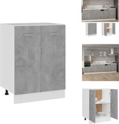 Image de vidaXL Armoire basse gris béton 60x46x81,5 cm Bois composite - Armoires de cuisine