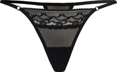 Zdjęcie produktu dla Teyli stringi damskie z kwiatową koronką Erori Female 379 czarne XXL