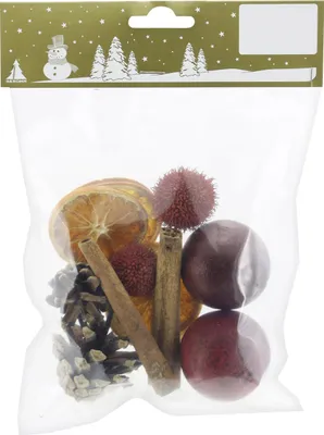 Produktbild von Streudeko Weihnachten Mischbeutel 18 x 11 cm natur rot