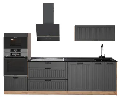 Immagine prodotto di Cucina componibile Vicco Fame-Line Grigio scuro/Rovere dorato 280 cm, PL Antracite, Model 64687