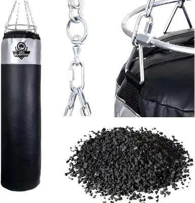 Produktbild von DBX Bushido Sport Boxsack 60 kg – gefüllt oder ungefüllt – Boxsack für Boxen, Kickboxen, MMA, Muay Thai Training – Profi Trainingssack - Silber