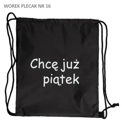 Image de Worek plecak czarny Chcę już piątek - Pajacyk