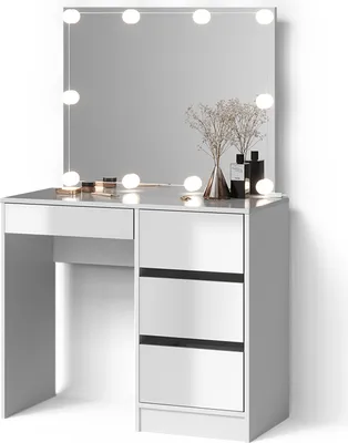 Immagine prodotto di Tavolo da toilette Livinity Imola Bianco 90 cm con illuminazione a LED, Model 52399