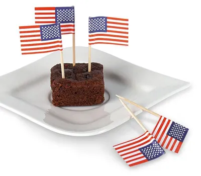 Produktbild von Deko-Picker für Partys und Feiern, USA Flagge, 50 Stück, ca. 70 mm lang