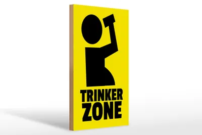 Produktbild von Holzschild Alkohol 20x30cm Trinkerzone