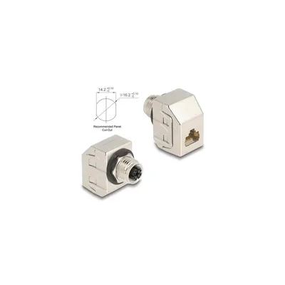 Immagine prodotto di DELOCK M12 Adapter X-kodiert 8 Pin Buchse RJ45 Buchse Cat6