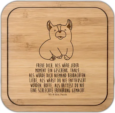 Produktbild von Mr. & Mrs. Panda Tischschoner Corgie - Transparent - Geschenk, Haustier, Tassenuntersetzer, Coaster, Corgi, Sprüche, Spruch, Hund, gläseruntersetzer, Tischuntersetzer