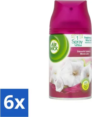 Image de Air Wick Freshmatic – Recharge pour désodorisant – Lys & Satin – 250 ml - Pack économique - 6 pièces