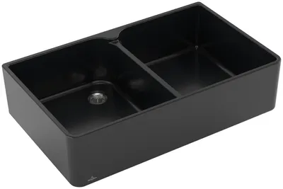 Produktbild von Villeroy & Boch VB Spülstein 90 X Spülstein Doppelbecken 639001 900x550mm Ebony CeramicPlus