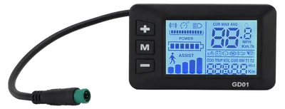 Obrázek produktu pro Elektronický měřicí přístroj s LCD displejem, 5kolíkový konektor, vodotěsný, přehledný ovládací panel pro řídítka jízdních kol a skútrů