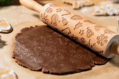 Obrázok produktu pre Valček na cesto so vzorom, drevený, Ø 5 cm