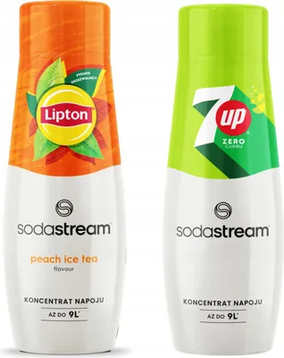 Produktbild von 2x Lipton Ice Tea Peach Sodastream Sirup + 7UP Gratis ZERO Zucker
