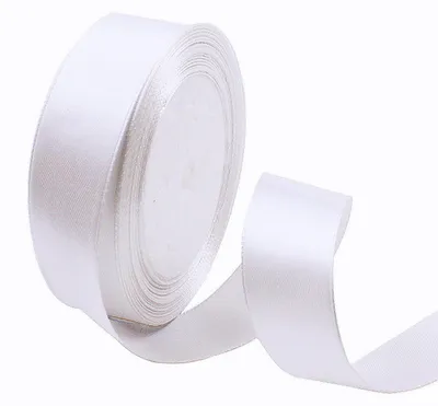 Produktbild von Satinschleife, 23 Meter, weiß, 25 mm Breite, für Dekoration und Geschenke