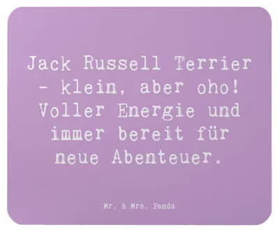 Produktbild von Mr. & Mrs. Panda Mouse Pad Spruch Jack Russell Terrier - Lavendeltraum - Geschenk, treuer Hund, Hunderasse, pc mauspad, mousematte, Hunderassen Beschreibung, Lebensfreude