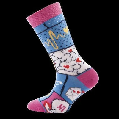 Produktbild von ewers Comic Socken pink blau 35-38