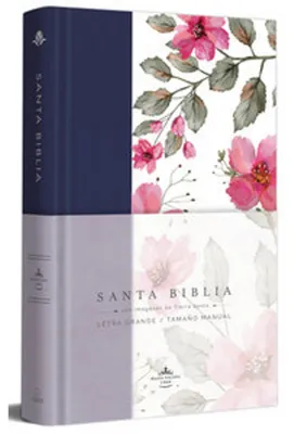 Produktbild von Biblia Rvr 1960 Letra Grande. Tapa Dura Tela Azul Púrpura Con Flores Tamaño Manual / Bible Rvr 1960 Handy Size Hardcover Cloth with Purple Blue Flowers
