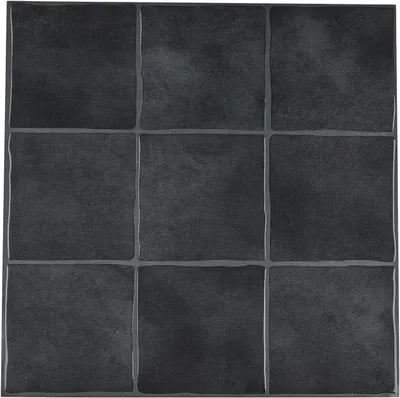 Zdjęcie produktu dla Naklejki na płytki 30,5 x 30,5 cm, zestaw 10 sztuk, czarne, płytki ścienne do kuchni