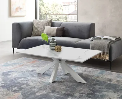Produktbild von Noah Couchtisch 110x70 cm Weiß marmoriert