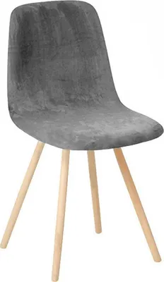 Produktbild von Stuhlhusse - Grau - 1 Stück - Samt - Bezug für Skandinavische Stühle - Universal - Stretch