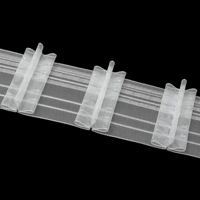 Produktbild von Gardinenband 50m Stehfalte Transparent-80mm 1:2.5 Kräuselband Faltenband