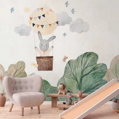 Produktbild von Profhome 399051-GU Fototapete Kindertapete beige grün braun grau 3,71 m x 2,8 m