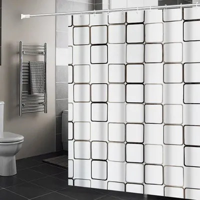Produktbild von Duschvorhang 180x200cm inkl. Ringe Badewannenvorhang PEVA für Badewanne Dusche Vorhang Wasserdicht Waschbar Anti Schimmel Duschvorhänge Lightgray