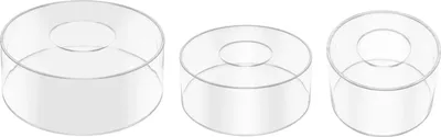 Immagine prodotto di Espositore rotondo in acrilico per torte - Set da 3 pezzi - Diametro 15/20/30 cm - Per torte e dessert - Matrimoni e compleanni - Trasparente