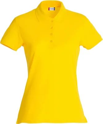 Produktbild von Damen Basic Polohemd aus 100% Baumwolle, 190 g/m², mit Seitenschlitzen und 4 Knöpfen