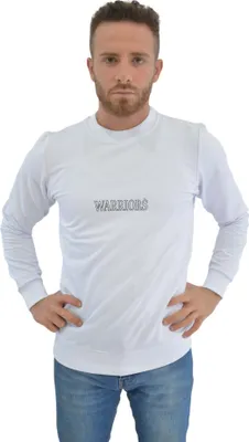 Produktbild von Sweatshirt Hoodies Royyen 509 Halsrund Print Warriors Herren lang Arm – WEIß / 2XL