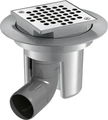 Immagine prodotto di Delabie scarico a pavimento grezzo 100x100 H regolabile, raccordo curva hori. D50
