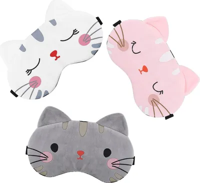 Produktbild von Schlafmaske Kind Cartoon Katze Verstellbarer Riemen Weiche Augenbinde Augenbedeckung - Schlafen Erwachsene Reisen