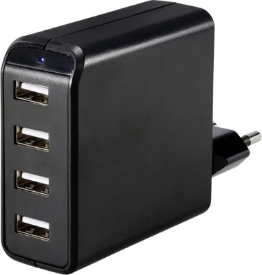 Produktbild von VOLTCRAFT UC-4AXX001 USB Ladegerät 24 W 4x USB-A Schwarz Innenbereich